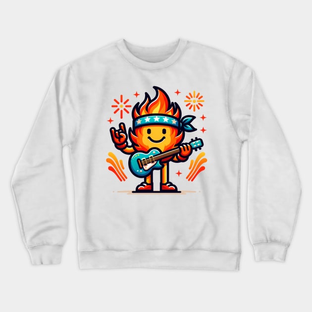 Bon Jovi Concert On Fire Crewneck Sweatshirt by Maries Papier Bleu